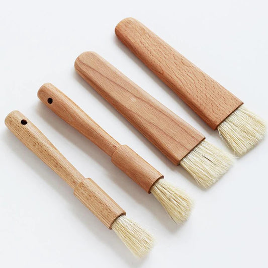 1pc Household Kitchen Brush Barbecue Oil Brush Round Handle Bristle Brushes Flat Pastry Baking Brush Kitchen Cooking Brush