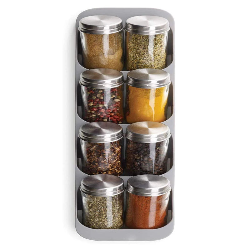 8 Grids Spice Rack Cupboard Organizer Spice Storage Racks Utensils for Pantry Kitchen Seasoning Jar Spice Organizer In Drawer