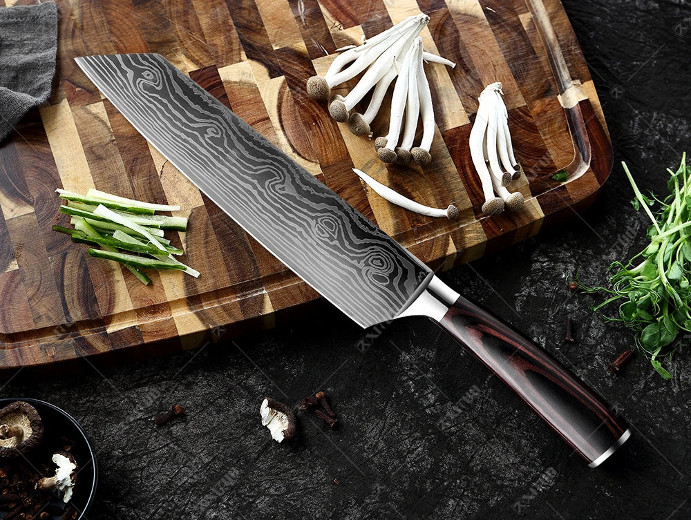 Juego de Cuchillos de Cocina de Alta Calidad – Santoku y Chef Japonés