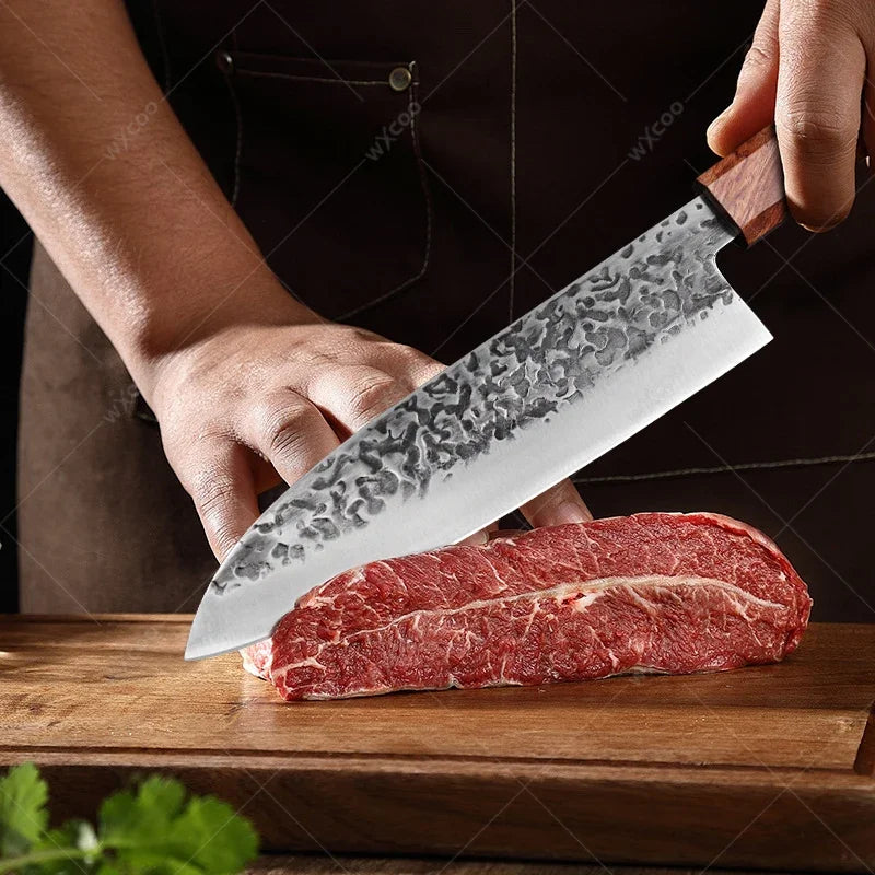 Cuchillo Santoku Japonés Profesional de Acero Inoxidable