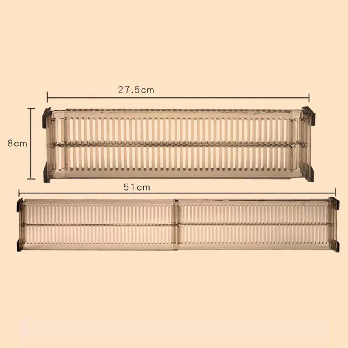 2/10Pcs Adjustable Drawer Dividers 27.5-51cm Expandable Clear Drawers Separators for Home Kitchen Closet Organizers Accessories