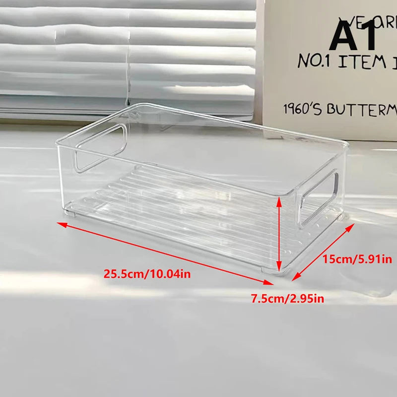 Acrylic Storage Box Desktop Cosmetics Transparent Plastic Box Dormitory Household Facial Mask Skin Box Refrigerator Storage Box