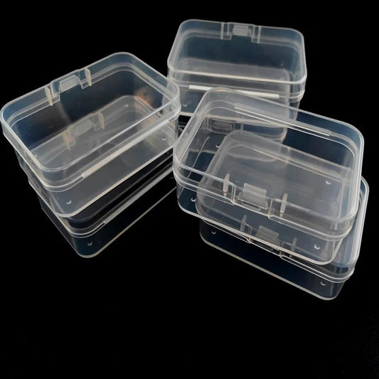 4/6pcs Plastic Transparent  Storage Container Box For Collecting Small Items, Beads, Jewelry, Cards, Stickers And Other Craft