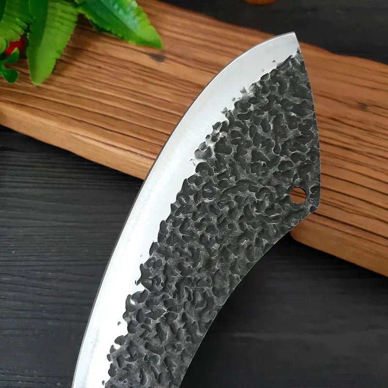 Cuchillo de Cocina Forjado – Multiusos, Mango de Madera, Ideal para Carne y Verduras