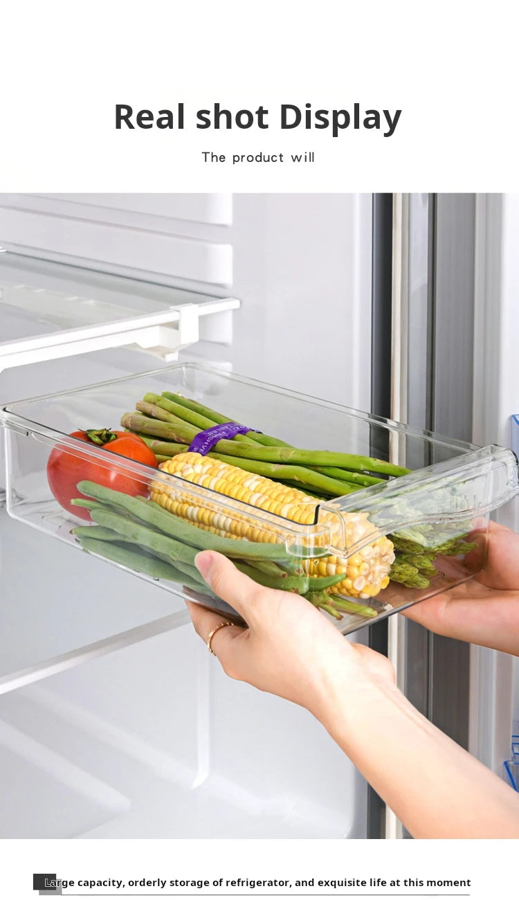 Refrigerator Egg Storage Box Drawer Style Food Fruit Egg Rack Egg Holder Household Plastic Fresh-keeping Box