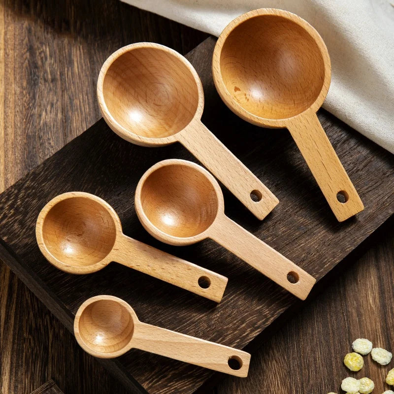 1Pc Mini Wooden Spoons Small Kitchen Spice Condiment Cooking Spoon Sugar Salt Coffee Scoop Salt Seasoning Honey Teaspoons Tool