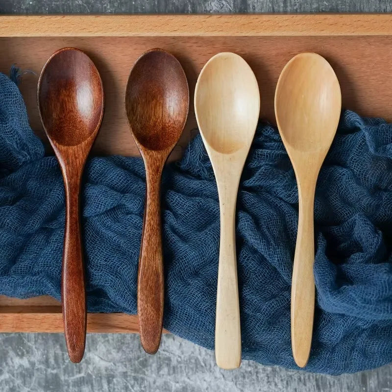 Wooden Spoon Wood Tableware Spoon Anti-Scald Tea Coffee Stirring Spoons Kitchen Cooking Utensil Tool Soup Teaspoon Cucharas 숟가락