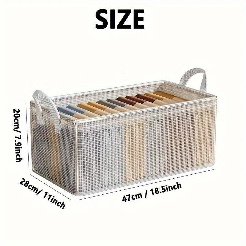 Stackable Closet Organizer with Handle Fabric Storage Box on Steel Frame Baskets Bins Containers for Home Organization