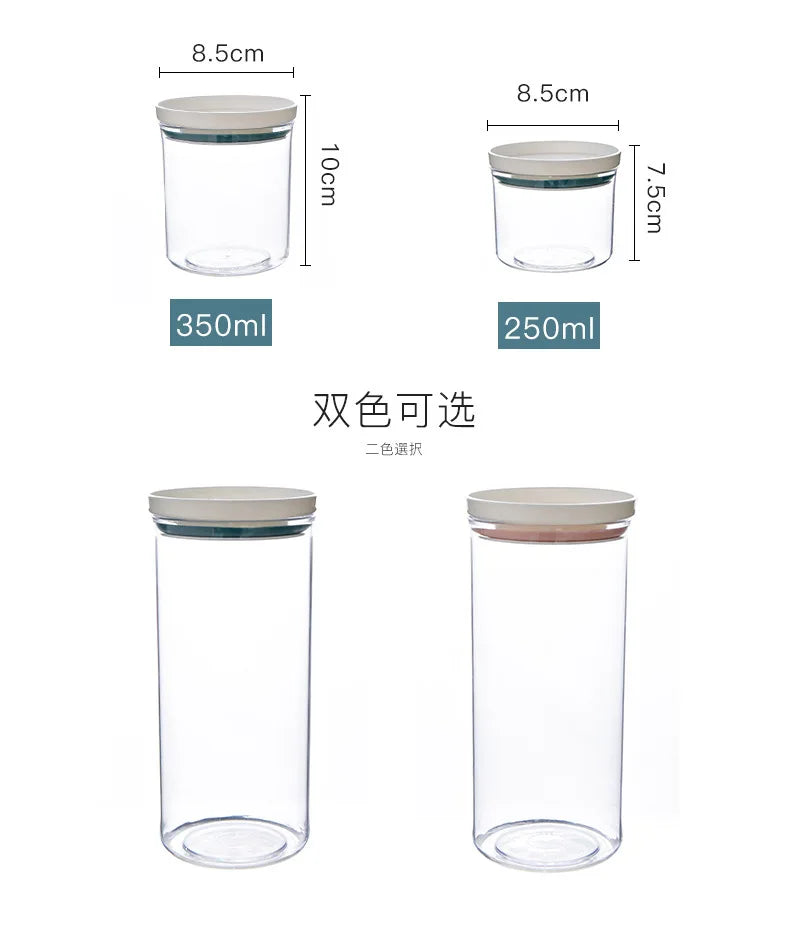 Food Container Storage Jars Transparent Food Canister for Mason Candy Spices Cookie Jar Sealed Ring Bottles Kitchen Storage Box