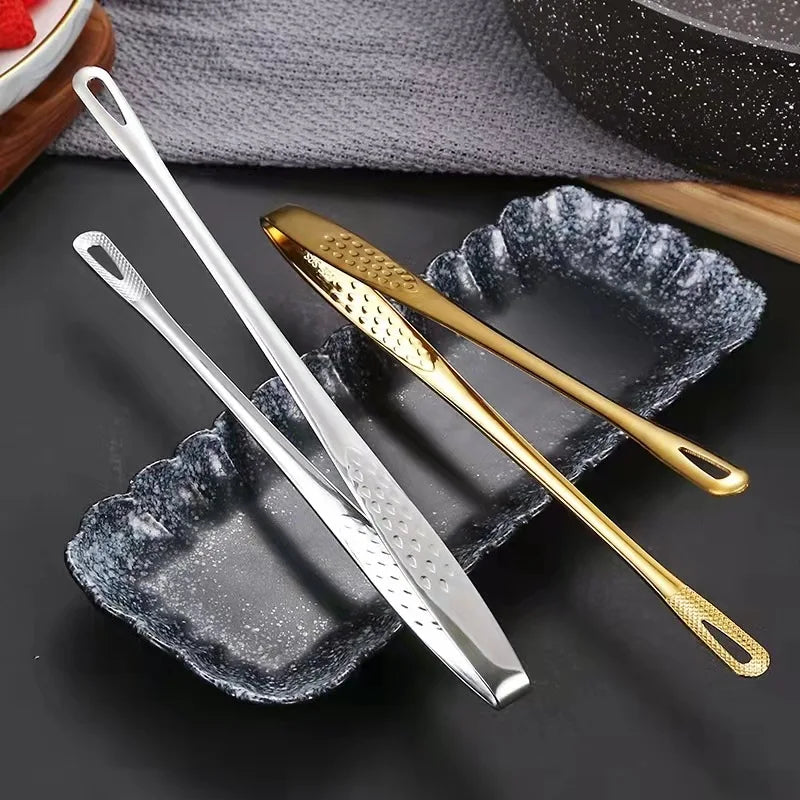 Food Tongs Stainless Steel Barbecue Tongs Meat Salad Steak Food Serving Tongs Tweezers Long BBQ Cooking Tongs Kitchen Utensils