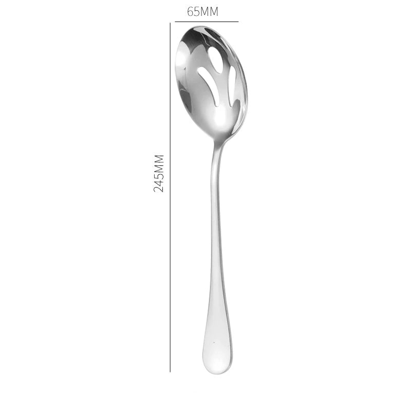 Stainless Steel Gold Korean Serving Spoon Tableware Soup Ladle Colander Fork Shovel Restaurant Public Cutlery Kitchen Utensil