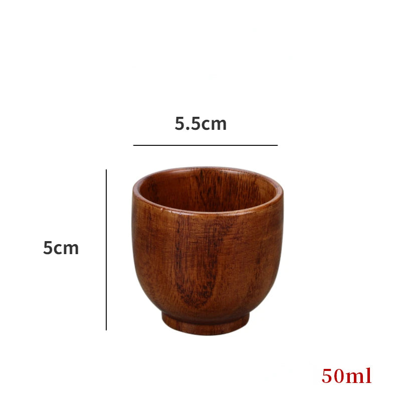 Japanese Date Wood Cups Solid Wood Mugs Restaurant Sake Cups Vintage Heat-insulated To-go Cups Household Teacups