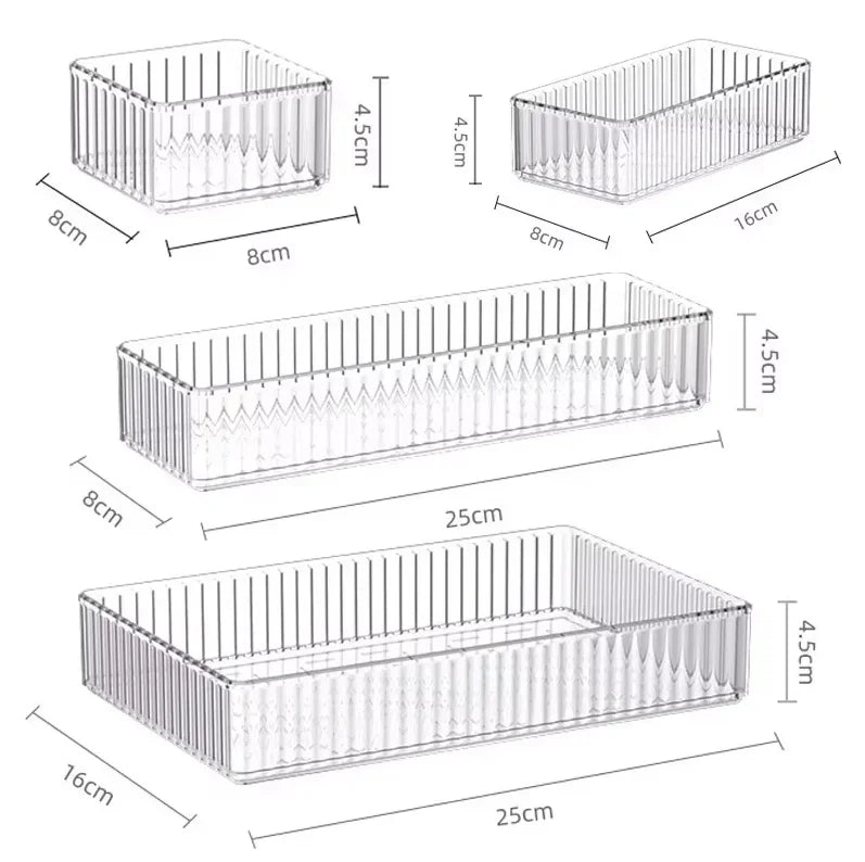 Transparent Box Storage Organizer Desk Plastic Storage Box Container Drawer Organizer Table Jewelry Box Makeup Organizer Boxes