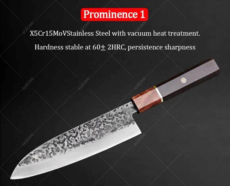 Cuchillo Santoku Japonés Profesional de Acero Inoxidable