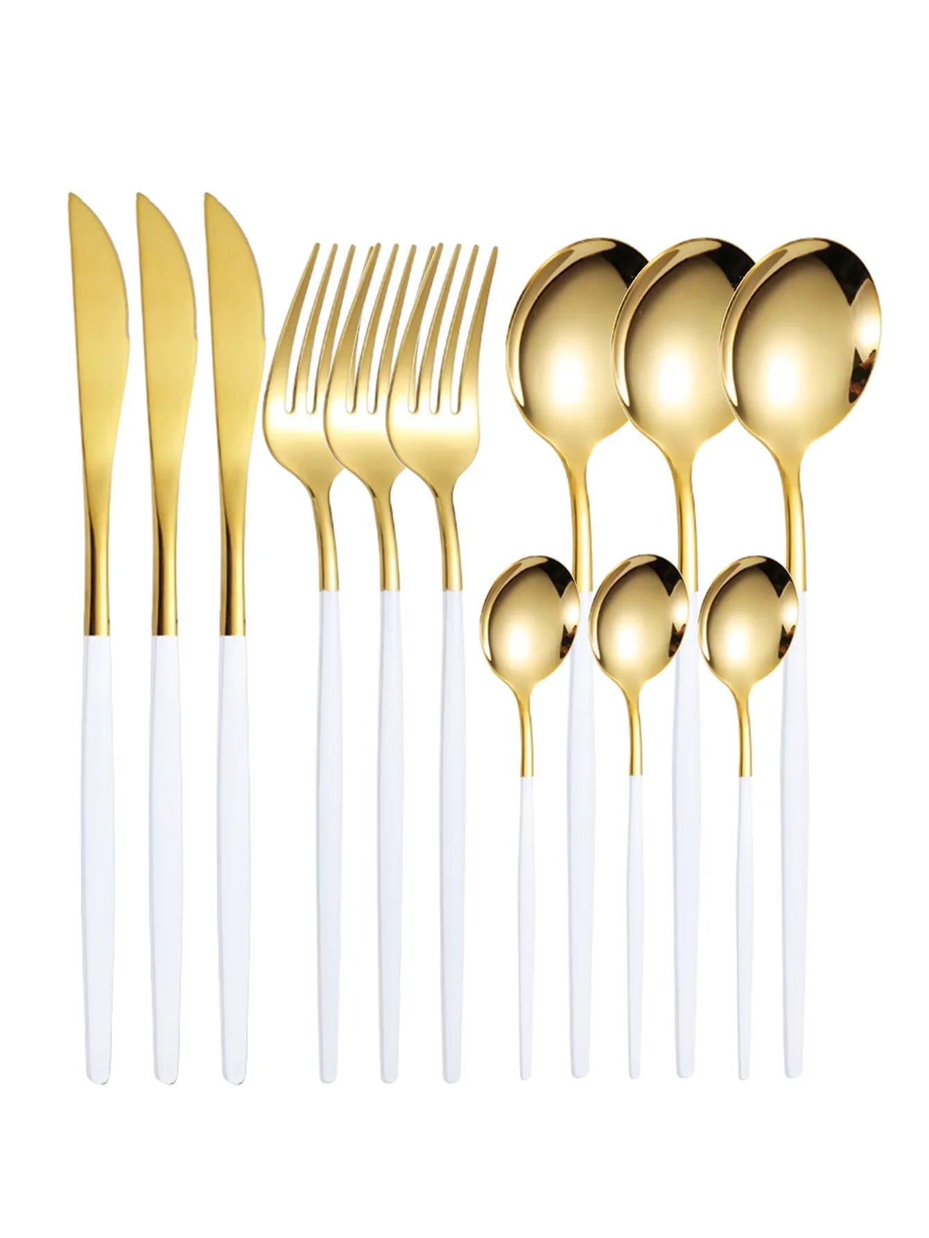 12pc Thin stainless steel cutlery set Portugal steak knife and fork dessert spoon coffee spoon