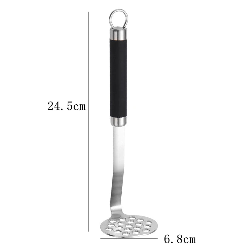 Home Stainless Steel Potato Masher Manual Food Crusher Smooth Garlic Presser Pumpkin Ricer Kitchen Gadgets Household Utensils