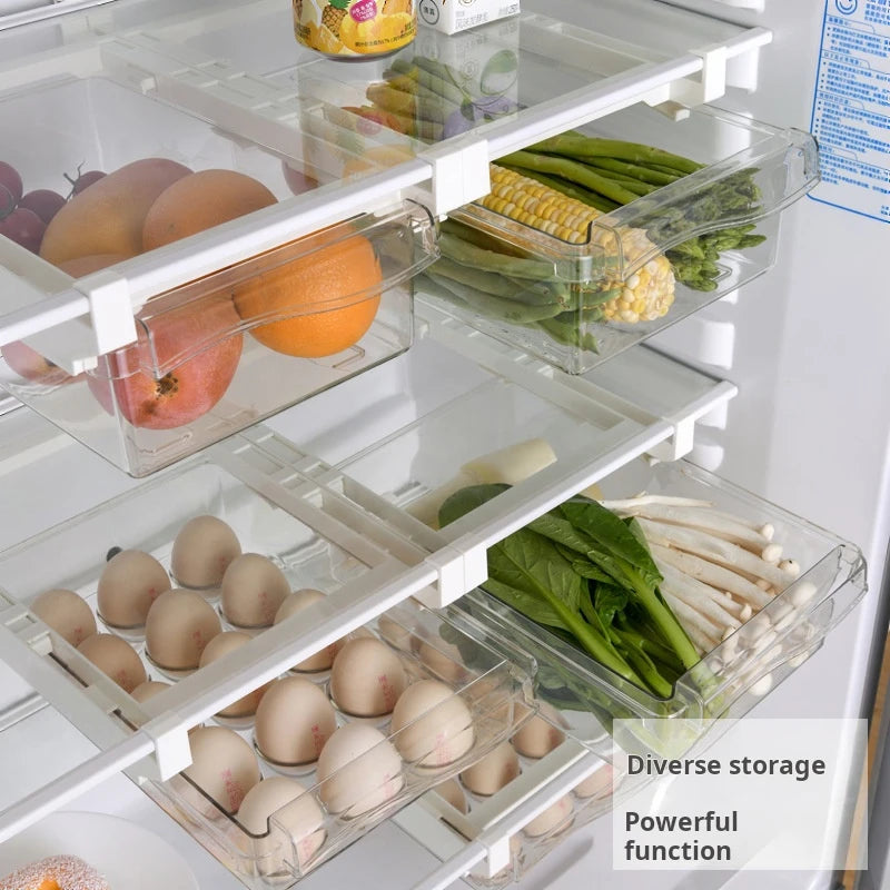 Refrigerator Egg Storage Box Drawer Style Food Fruit Egg Rack Egg Holder Household Plastic Fresh-keeping Box