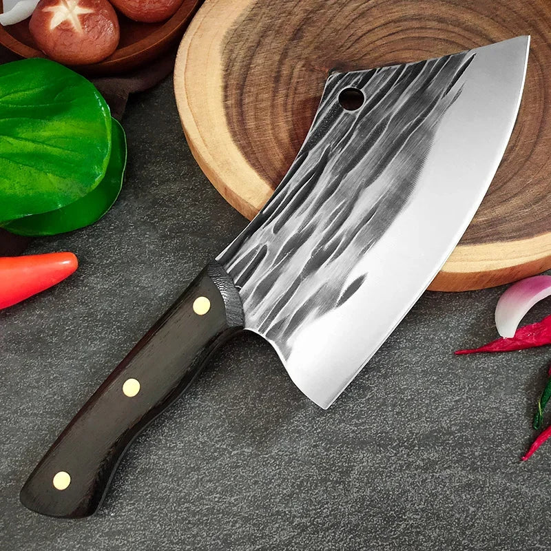 Cuchillo de Chef Forjado a Mano – Tradicional, Ideal para Carne y Verduras