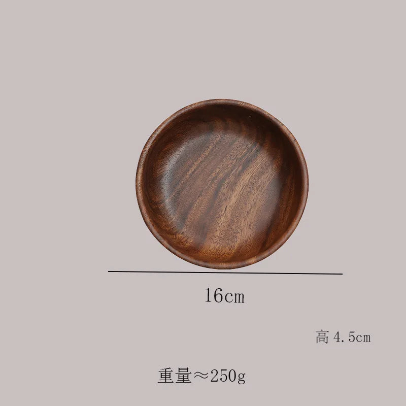 Acacia Wood Whole Wood Salad Bowl Dry Fruit Plate Fruit Snack Split Bowl Salad Boat Plate Walnut Fruit Plate Trays Decorative