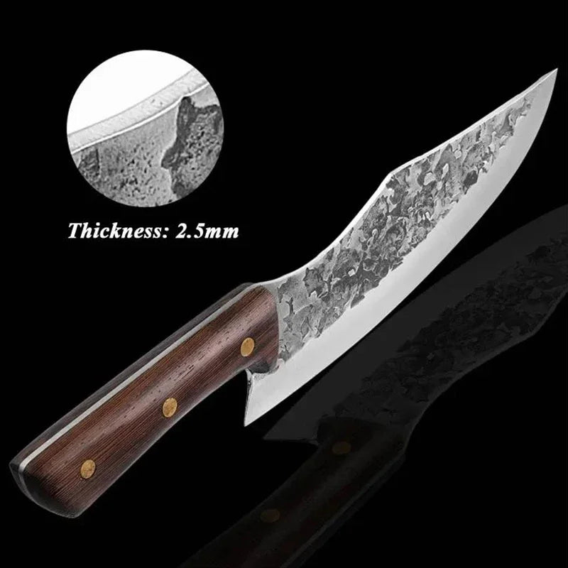 Cuchillo de Carnicero con Funda – Mango de Madera, Ideal para BBQ y Cocina