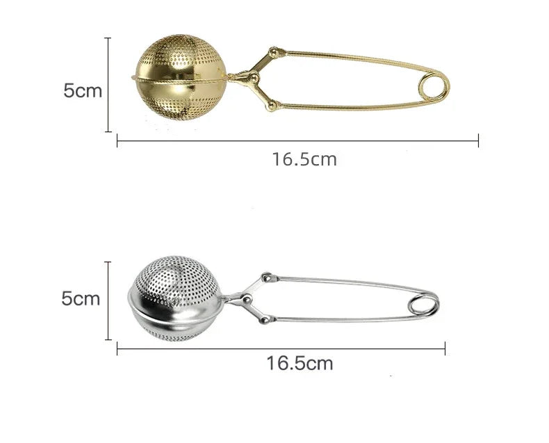 Press Type 304 Stainless Steel Tea Ball Infuser Retractable Metal Coffee Powder Cha Strainer Kitchen Diffuser Sieve For Spice