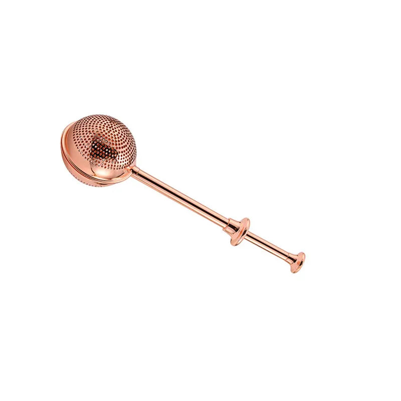 Press Type 304 Stainless Steel Tea Ball Infuser Retractable Metal Coffee Powder Cha Strainer Kitchen Diffuser Sieve For Spice