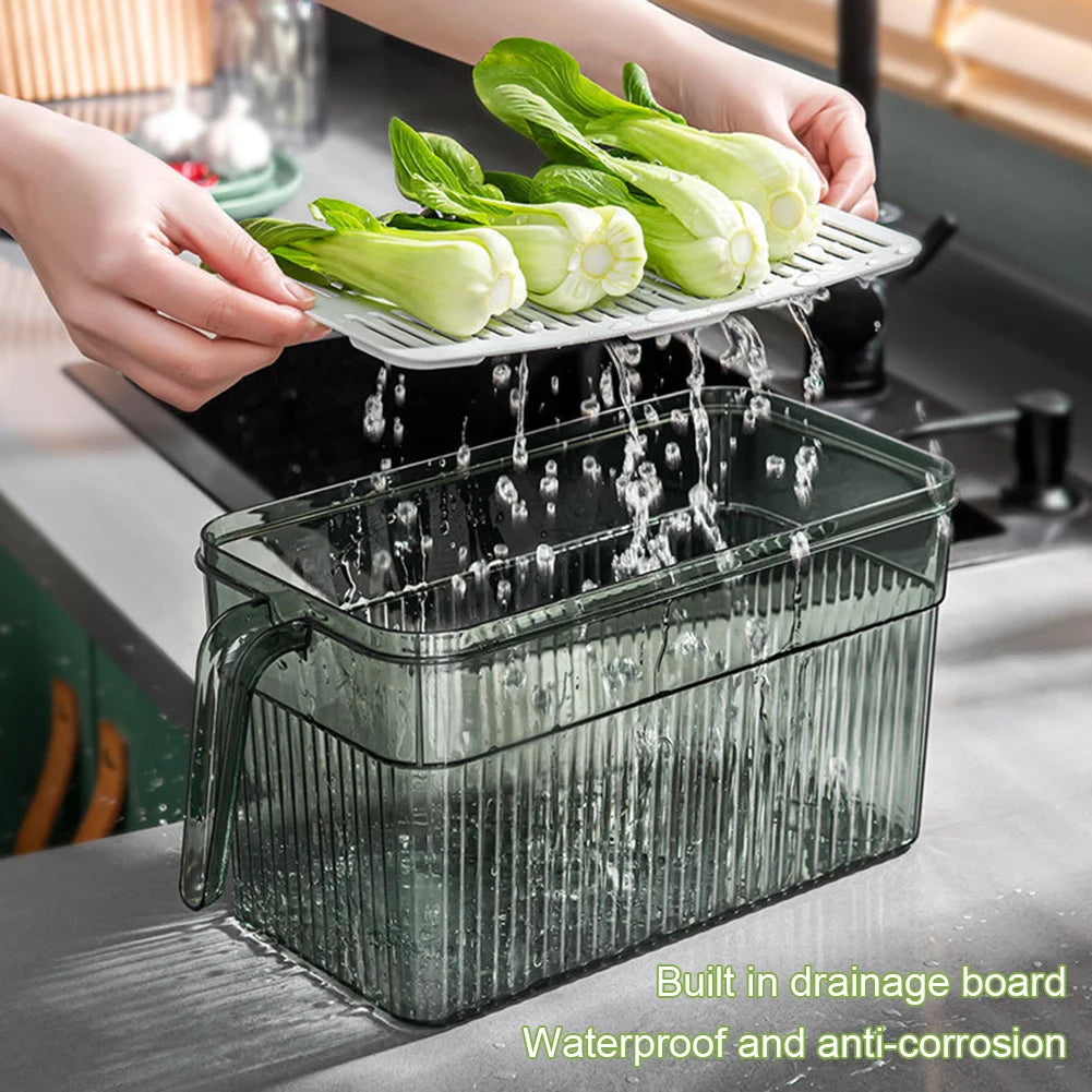 Refrigerator Organizer Kitchen Fridge Storage Box Fresh Keeping Vegetable Fruit Boxes Basket Storage Containers Time Keepers Box