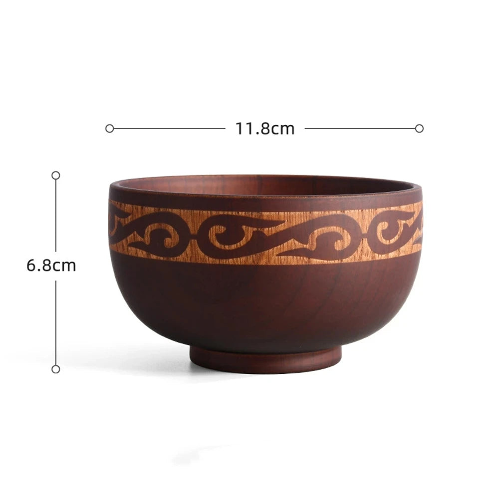 Wooden Bowl Japanese Style Wood Rice Soup Bowl Salad Bowl Food Container Large Small Bowl for Kids Tableware Wooden Utensils