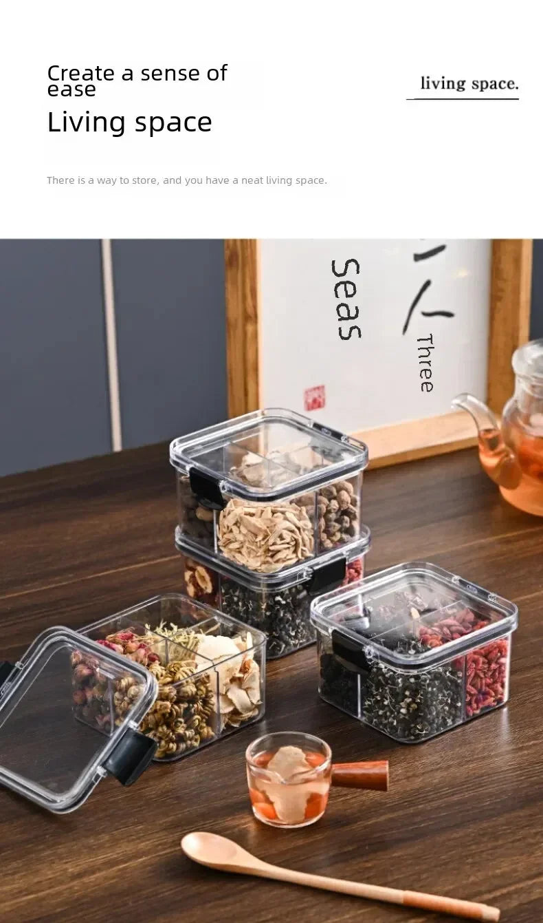 Kitchen Multigrain Snack Sealed Storage Box Dried Fruit Dried Goods Jar Drawer Storage Container Moisture Proof Box Plastic