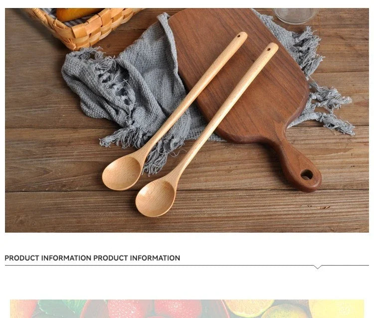 Long Wooden Stirring Spoon, Wooden Spoon With Long Handle, Wooden Spoon For Stirring And Cooking, Wooden Extended Cooking Spoon