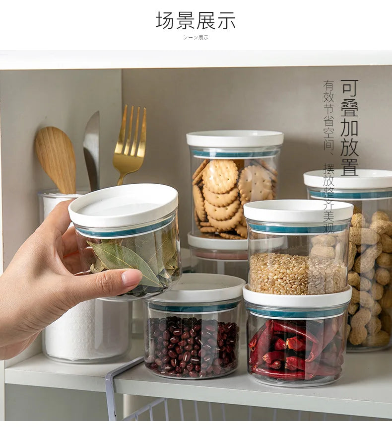 Food Container Storage Jars Transparent Food Canister for Mason Candy Spices Cookie Jar Sealed Ring Bottles Kitchen Storage Box