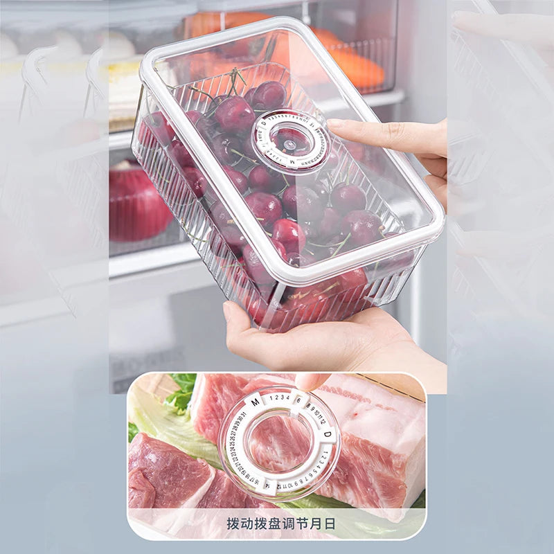 Transparent Fridge Organizer Food Storage Containers Fresh Vegetable Fruit Baskets Refrigerator Storage Box Kitchen Organizer