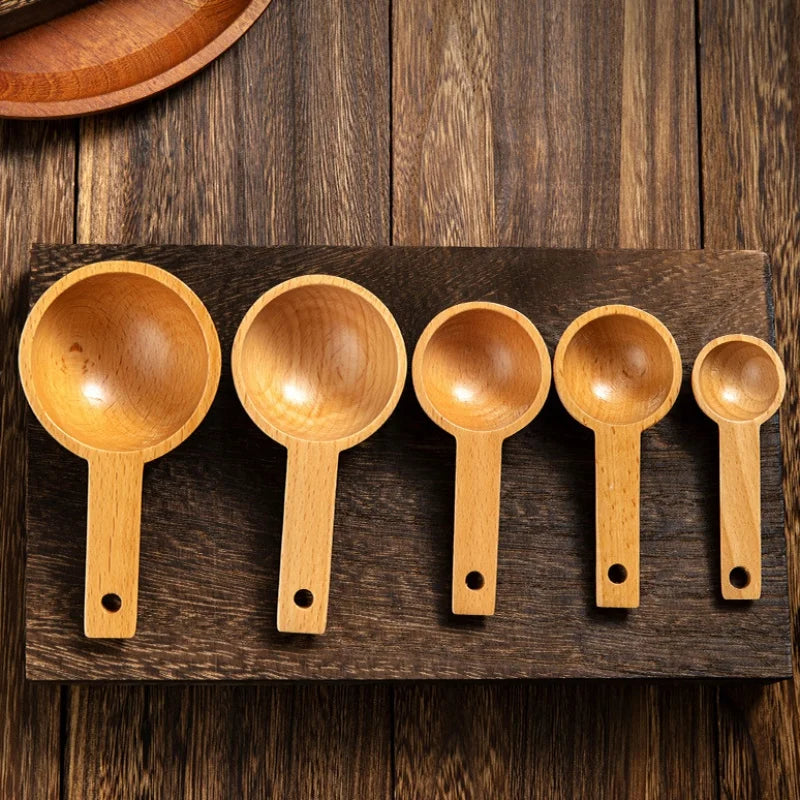 1Pc Mini Wooden Spoons Small Kitchen Spice Condiment Cooking Spoon Sugar Salt Coffee Scoop Salt Seasoning Honey Teaspoons Tool