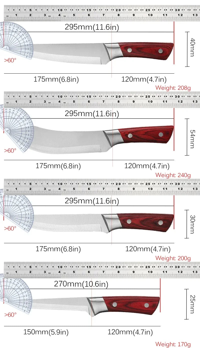 Cuchillo de Chef de Acero Inoxidable Forjado a Mano