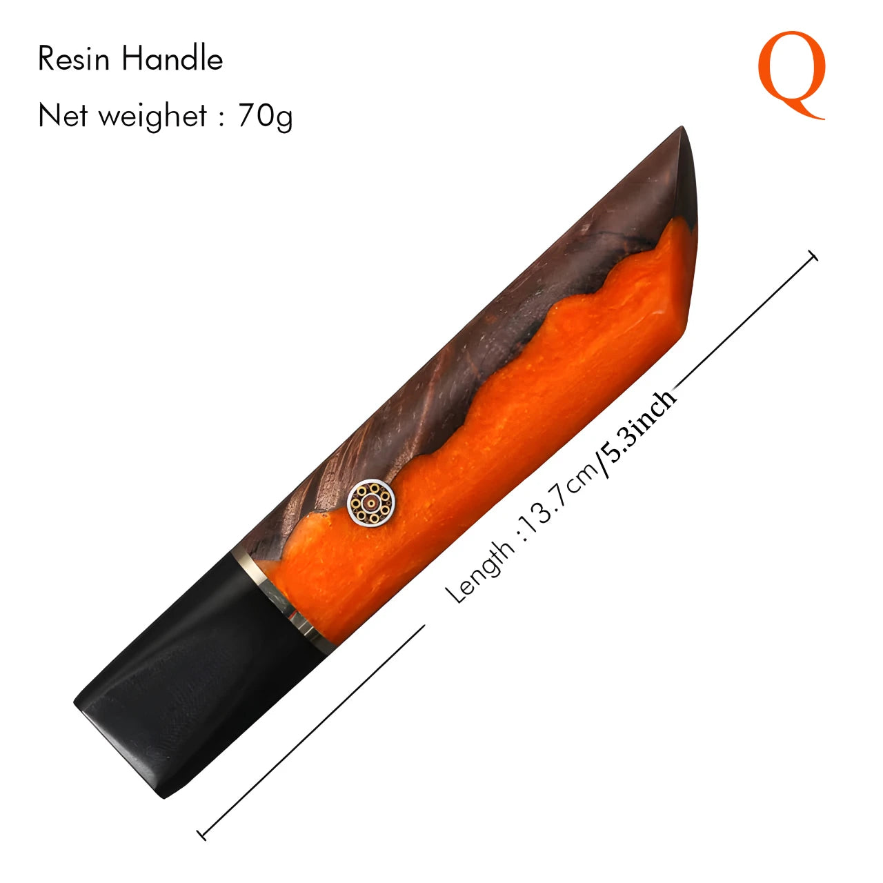 Hoja de Cuchillo Japonés de Acero Damasco – Mango Octagonal DIY