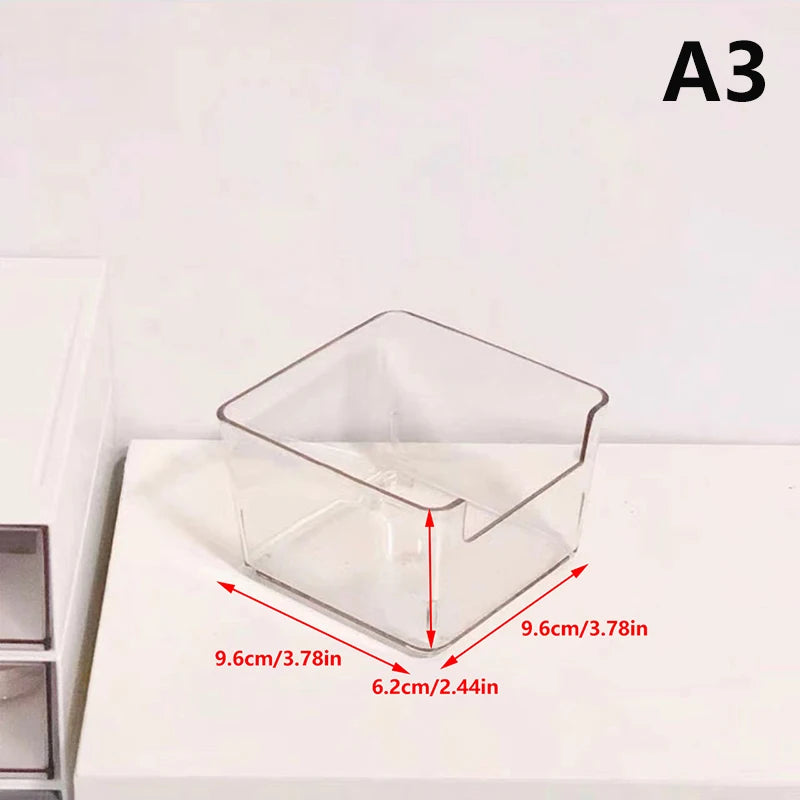 Acrylic Storage Box Desktop Cosmetics Transparent Plastic Box Dormitory Household Facial Mask Skin Box Refrigerator Storage Box