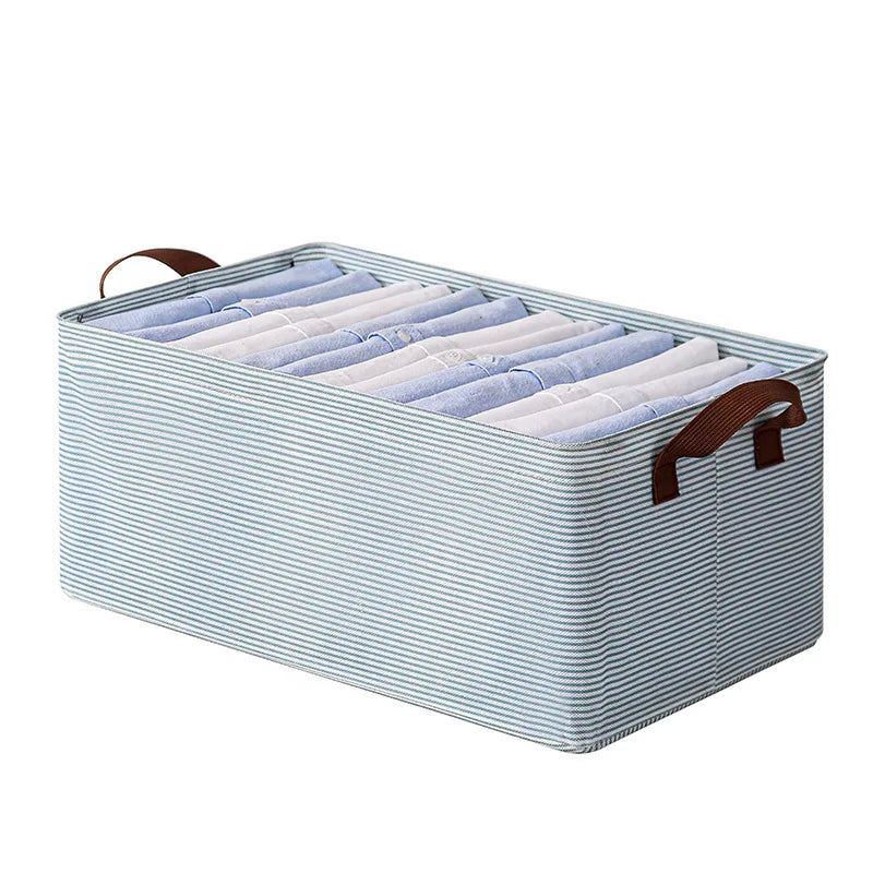 Stackable Closet Organizer with Handle Fabric Storage Box on Steel Frame Baskets Bins Containers for Home Organization