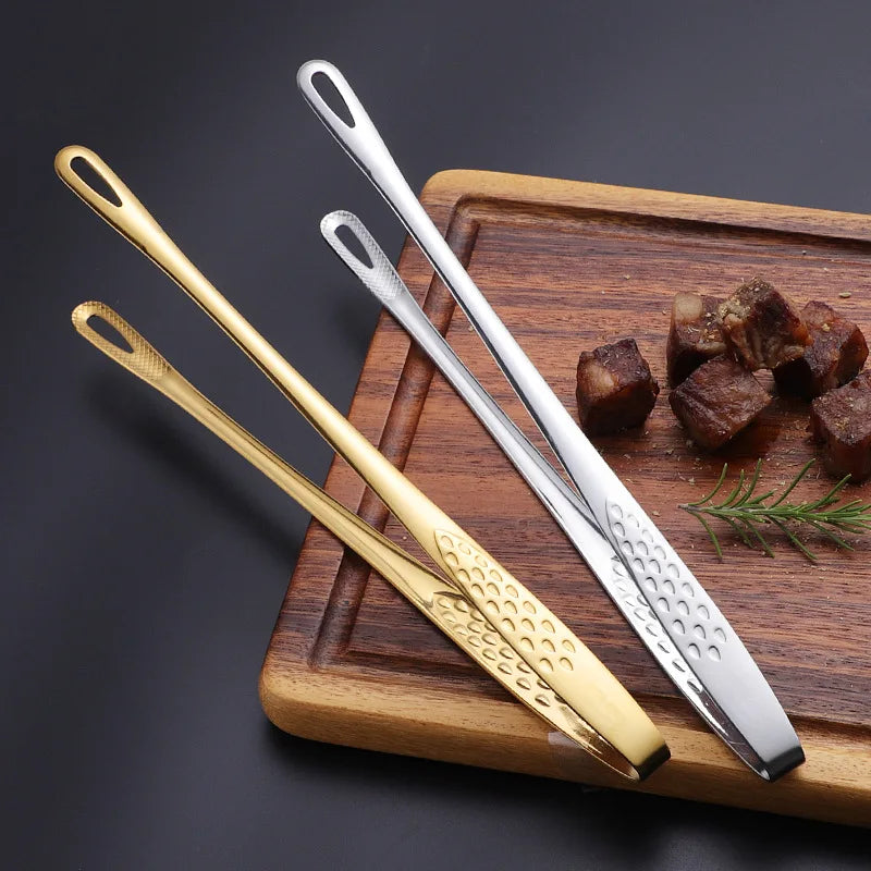 Food Tongs Stainless Steel Barbecue Tongs Meat Salad Steak Food Serving Tongs Tweezers Long BBQ Cooking Tongs Kitchen Utensils