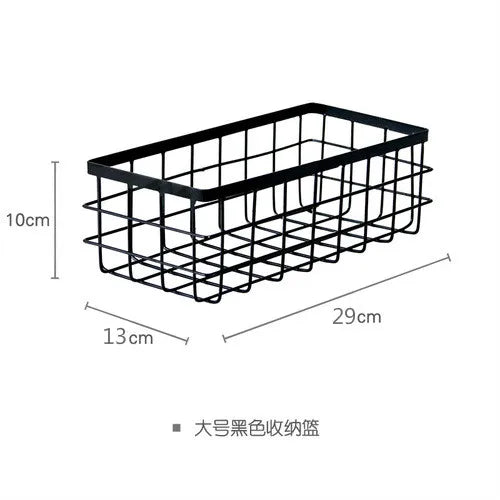 Cesta de Almacenamiento de Hierro Forjado – Organizador Multifuncional