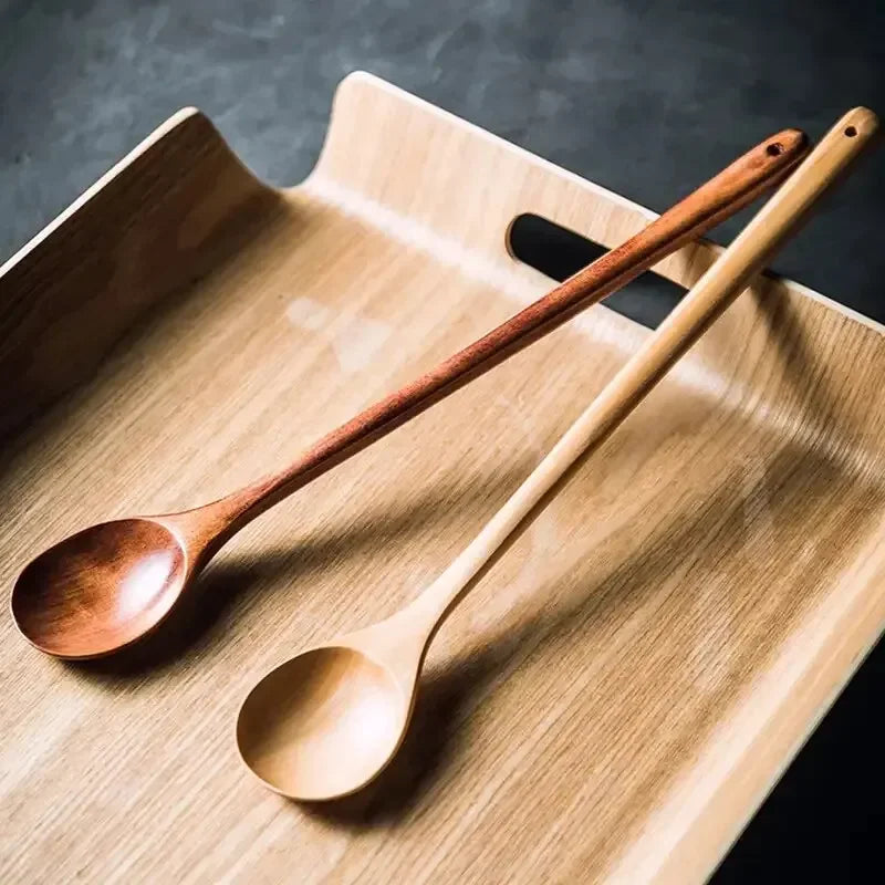 Long Wooden Stirring Spoon, Wooden Spoon With Long Handle, Wooden Spoon For Stirring And Cooking, Wooden Extended Cooking Spoon