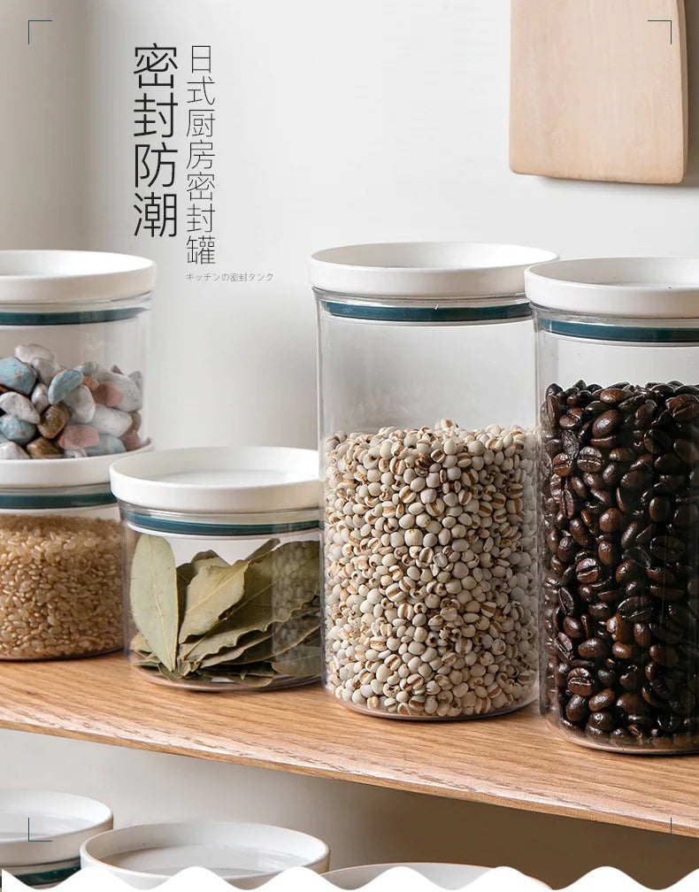 Food Container Storage Jars Transparent Food Canister for Mason Candy Spices Cookie Jar Sealed Ring Bottles Kitchen Storage Box