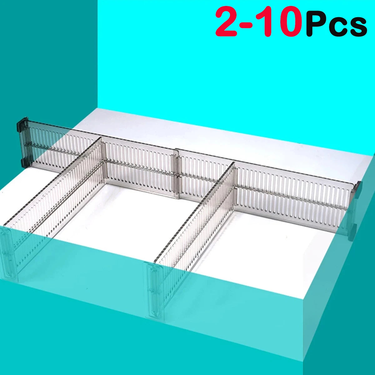 2/10Pcs Adjustable Drawer Dividers 27.5-51cm Expandable Clear Drawers Separators for Home Kitchen Closet Organizers Accessories