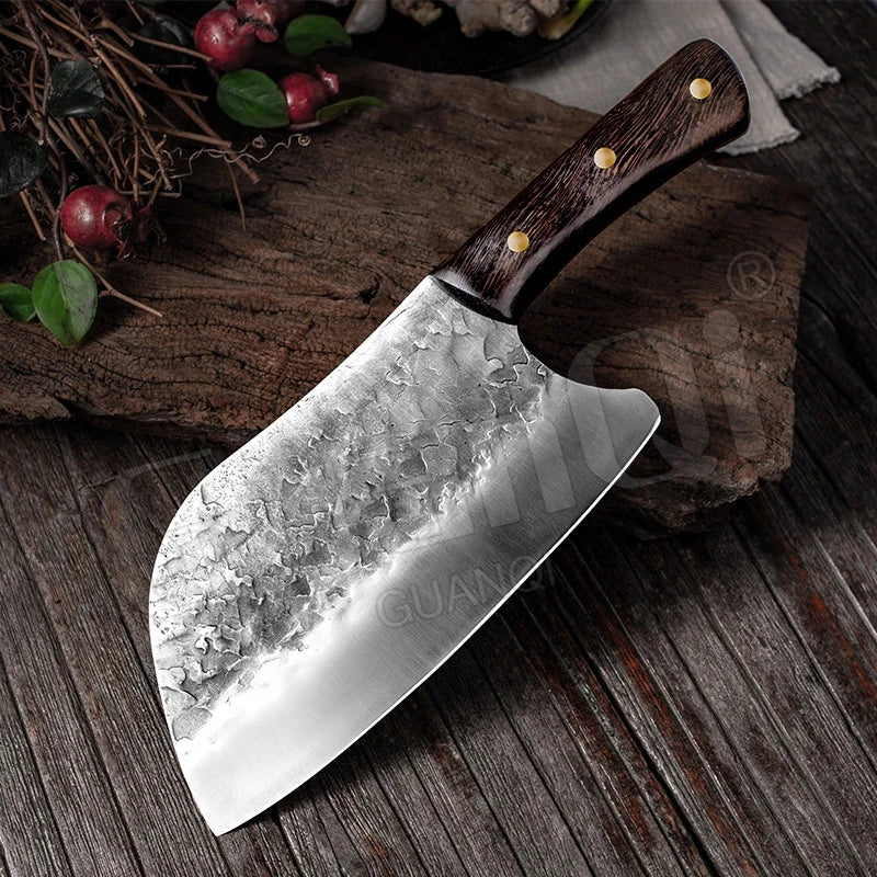 Cuchillo de Cocina Forjado a Mano – Picador de Huesos Profesional