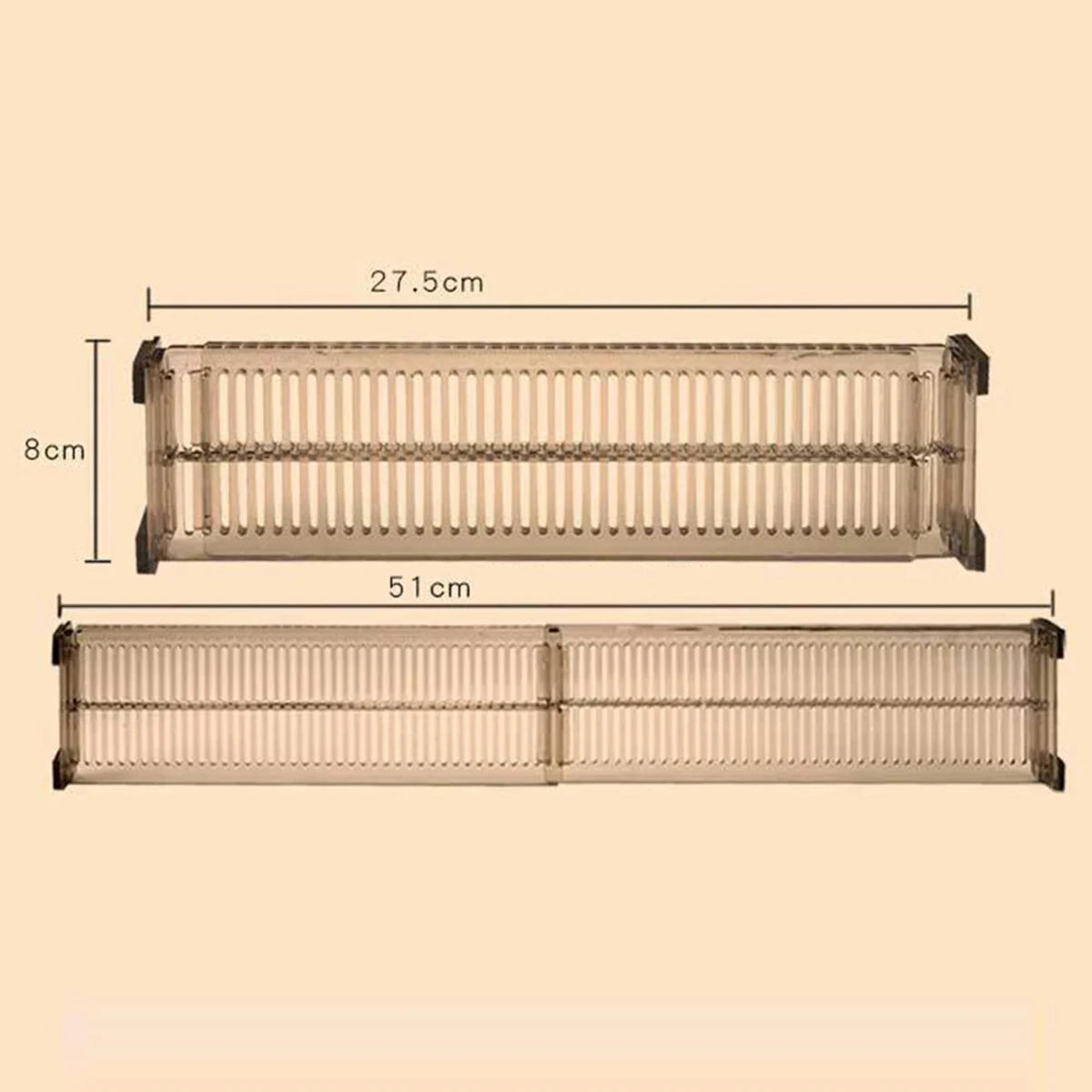 2/10Pcs Adjustable Drawer Dividers 27.5-51cm Expandable Clear Drawers Separators for Home Kitchen Closet Organizers Accessories