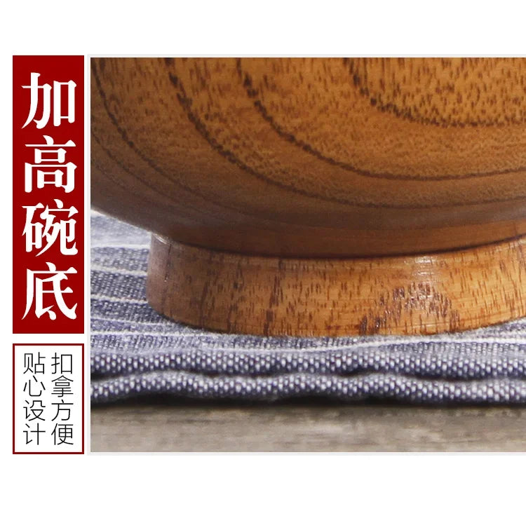 Japanese Wooden Bowls Jujube Wood Children Baby Adults Small Soup Bowls Solid Wood Salad Bowls Retro Household Tableware