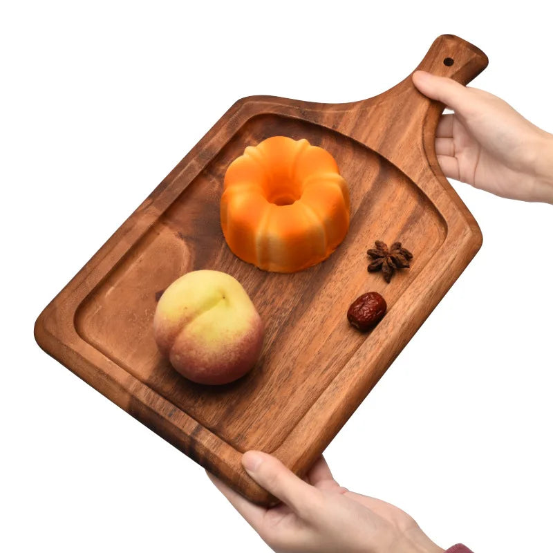 HEMU-Acacia Wood Bread Board, Wood Chopping Board, Western Style, Pizza, Sushi, Cutting Board, Cheese, Steak Tray, Wooden Fruit