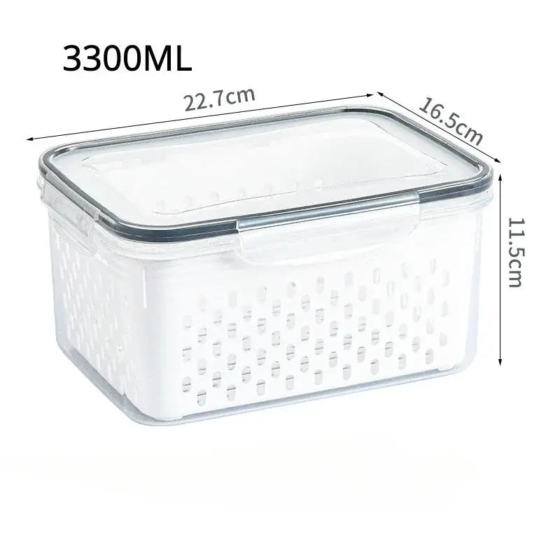 1/2/3pcs Refrigerator Storage Box Fridge Organizer Fresh Vegetable Fruit Drain Basket Storage Container Pantry Kitchen Organizer