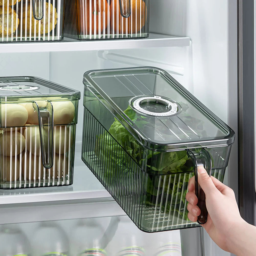 Refrigerator Organizer Kitchen Fridge Storage Box Fresh Keeping Vegetable Fruit Boxes Basket Storage Containers Time Keepers Box