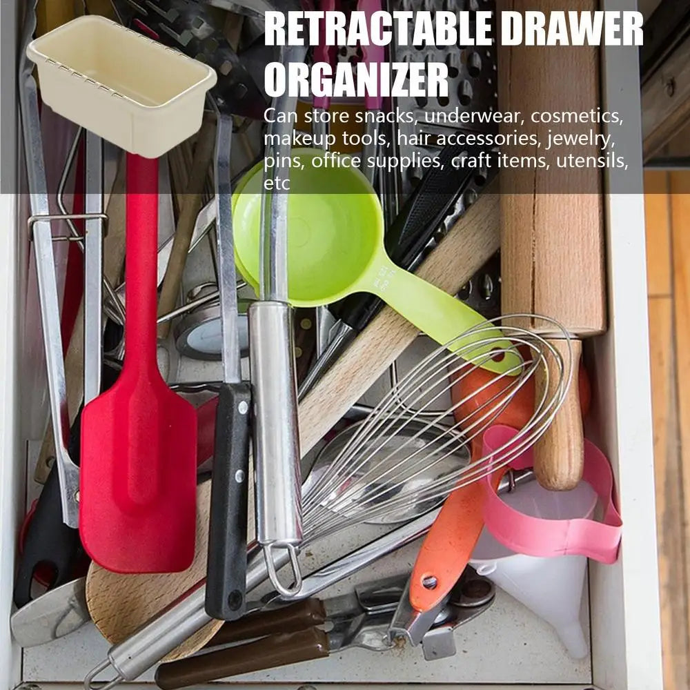 Expandable Drawer Organizer Retractable Smooth Pulling Drawer Insert For Easy Access Lightweight Organizing Supplies