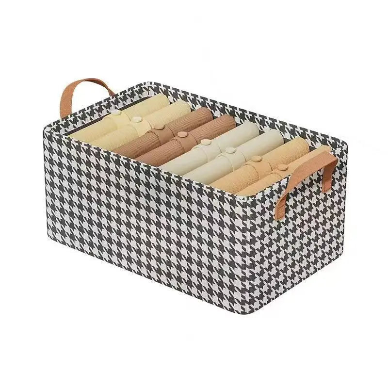 Stackable Closet Organizer with Handle Fabric Storage Box on Steel Frame Baskets Bins Containers for Home Organization